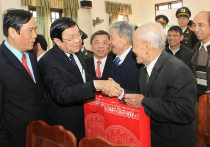 Chủ tịch nước Trương Tấn Sang thăm, chúc Tết tại Hà Tĩnh 