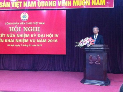 Công đoàn Viên chức Việt Nam tổ chức Hội nghị sơ kết nửa nhiệm kỳ và triển khai nhiệm vụ năm 2016