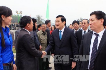 Chủ tịch nước Trương Tấn Sang thăm, chúc Tết tại Nghệ An 