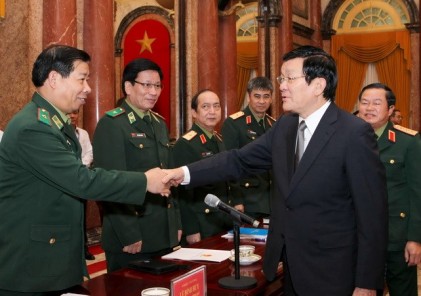 Chủ tịch nước Trương Tấn Sang làm việc với Bộ Quốc phòng 
