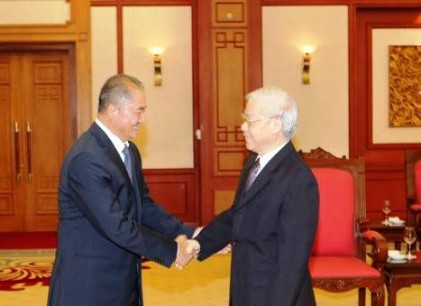 Tổng Bí thư Nguyễn Phú Trọng tiếp Đoàn đại biểu Đảng Nhân dân Cách mạng Lào 