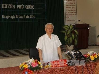 Tổng Bí thư Nguyễn Phú Trọng thăm và làm việc tại huyện đảo Phú Quốc 