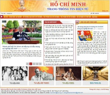Khai trương và phát lên mạng internet Trang thông tin điện tử Hồ Chí Minh 