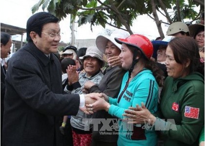 Chủ tịch nước Trương Tấn Sang thăm và làm việc tại tỉnh Bình Định 