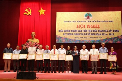 Hội NCT tỉnh Quảng Ninh: Biểu dương NCT tiêu biểu tham gia xây dựng hệ thống chính trị ở cơ sở giai đoạn 2014-2019