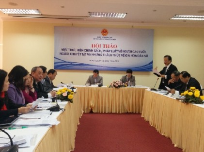 Hội thảo Việc thực hiện chính sách pháp luật về người cao tuổi, người khuyết tật và những thách thức về già hóa dân số
