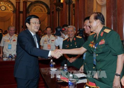 Chủ tịch nước Trương Tấn Sang tiếp Đoàn đại biểu cựu chiến binh Sư đoàn 324 