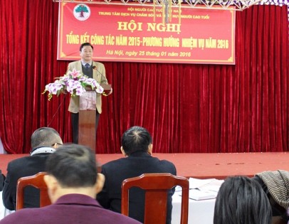 Trung tâm Dịch vụ chăm sóc và phát huy NCT tổ chức Hội nghị tổng kết công tác năm 2015, triển khai nhiệm vụ năm 2016