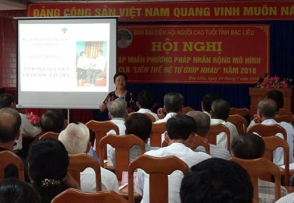 Hội NCT tỉnh Bạc Liêu: Tập huấn phương pháp tổ chức và hoạt động Câu lạc bộ Liên thế hệ tự giúp nhau