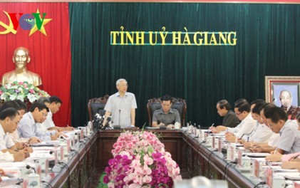 Tổng Bí thư Nguyễn Phú Trọng thăm, làm việc tại tỉnh Hà Giang