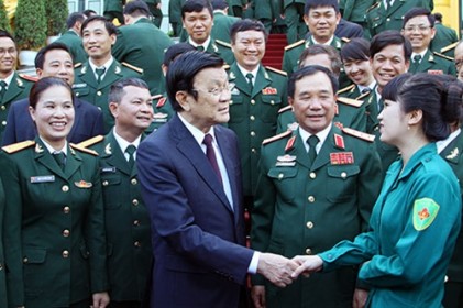 Chủ tịch nước Trương Tấn Sang tiếp Đoàn đại biểu dự Đại hội Thi đua Quyết thắng toàn quân 