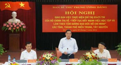 Giao ban thực hiện Chỉ thị 03-CT/TW tại các tỉnh, thành phố khu vực miền Trung - Tây Nguyên 