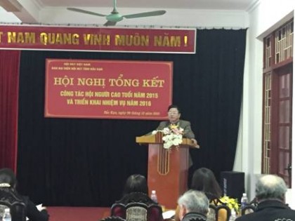 Ban Đại diện Hội NCT tỉnh Bắc Kạn tổng kết công tác Hội năm 2015,      triển khai nhiệm vụ năm 2016 