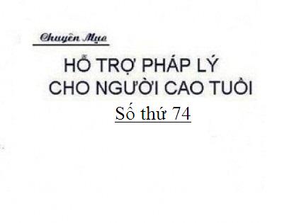 Tổ chức Hội Người cao tuổi cơ sở theo quy định của pháp luật