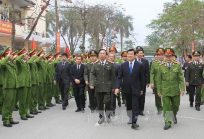 Chủ tịch nước Trương Tấn Sang thăm Học viện Cảnh sát nhân dân 