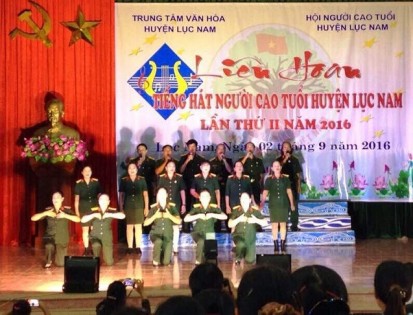 Hội NCT huyện Lục Nam, tỉnh Bắc Giang: Liên hoan tiếng hát NCT lần thứ 2 năm 2016