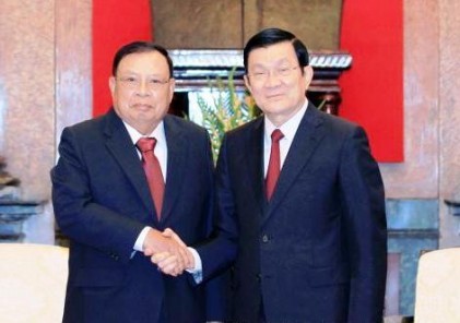 Chủ tịch nước Trương Tấn Sang tiếp Phó Chủ tịch nước CHDCND Lào Bun-nhăng Vo-la-chít 